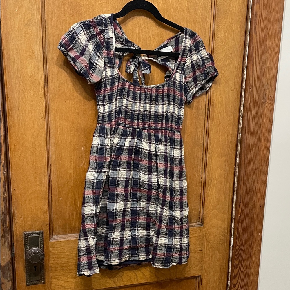 Urban Outfitters Plaid Dress with Bow Detail